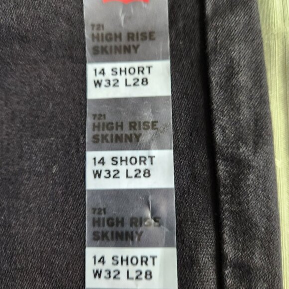 Women's Levi 721 High Rise Skinny Jeans NWT 14 Short W32 L28 - Picture 4 of 6